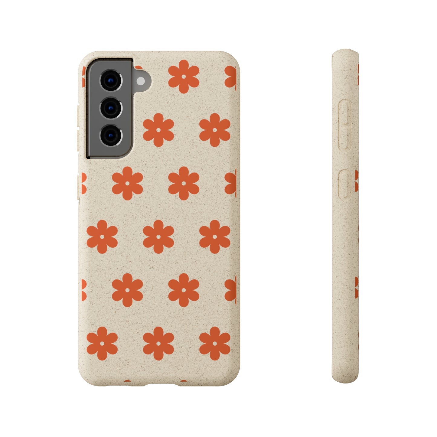 Étuis Bio à motifs floraux orange