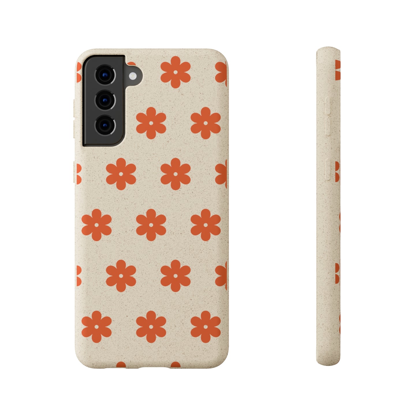Étuis Bio à motifs floraux orange