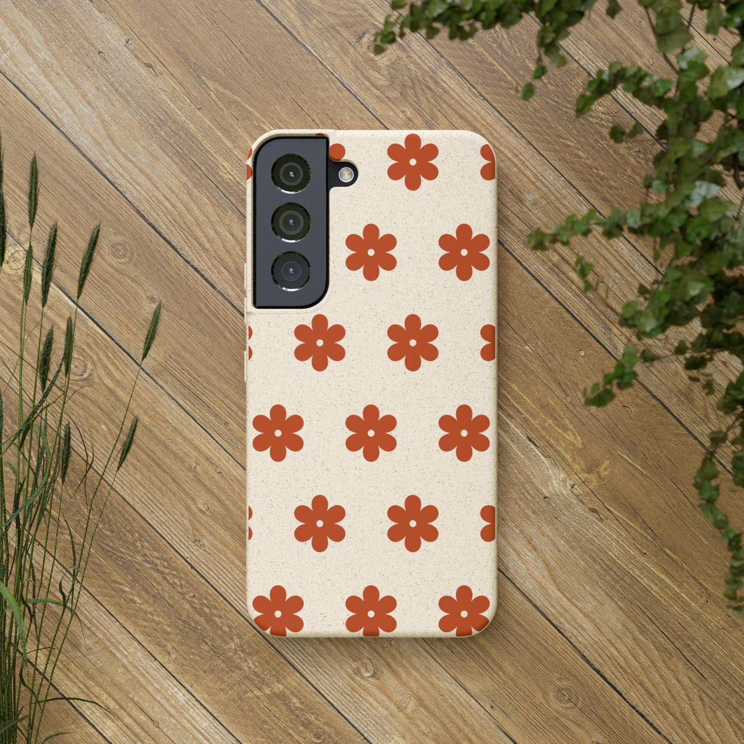 Étuis Bio à motifs floraux orange