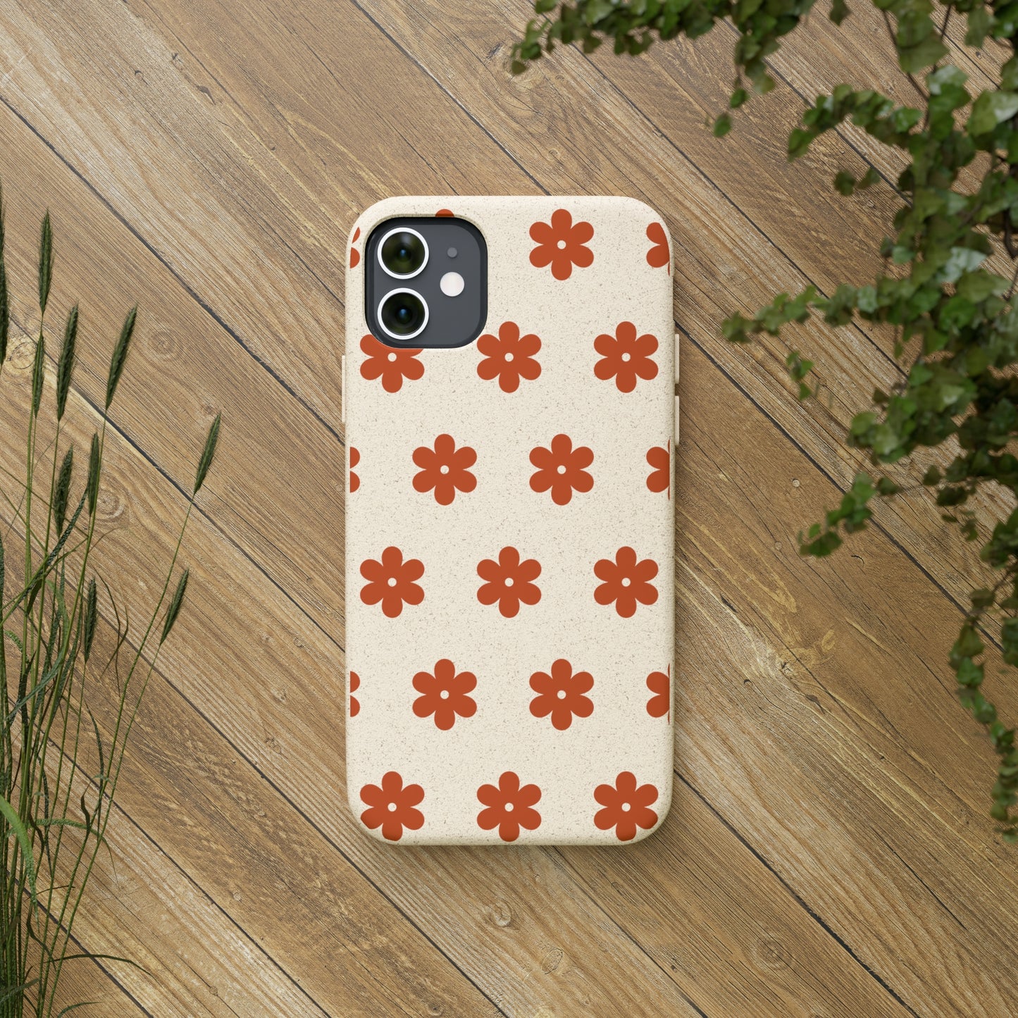 Étuis Bio à motifs floraux orange