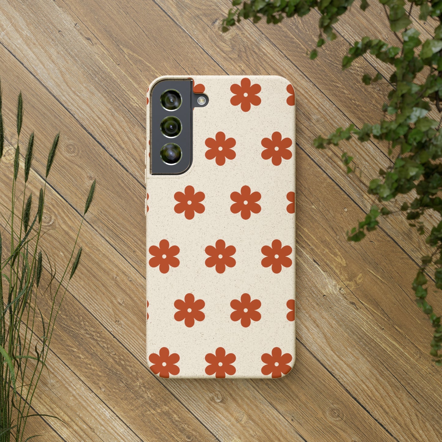 Étuis Bio à motifs floraux orange