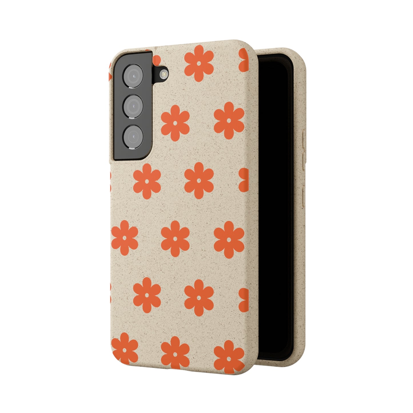 Étuis Bio à motifs floraux orange