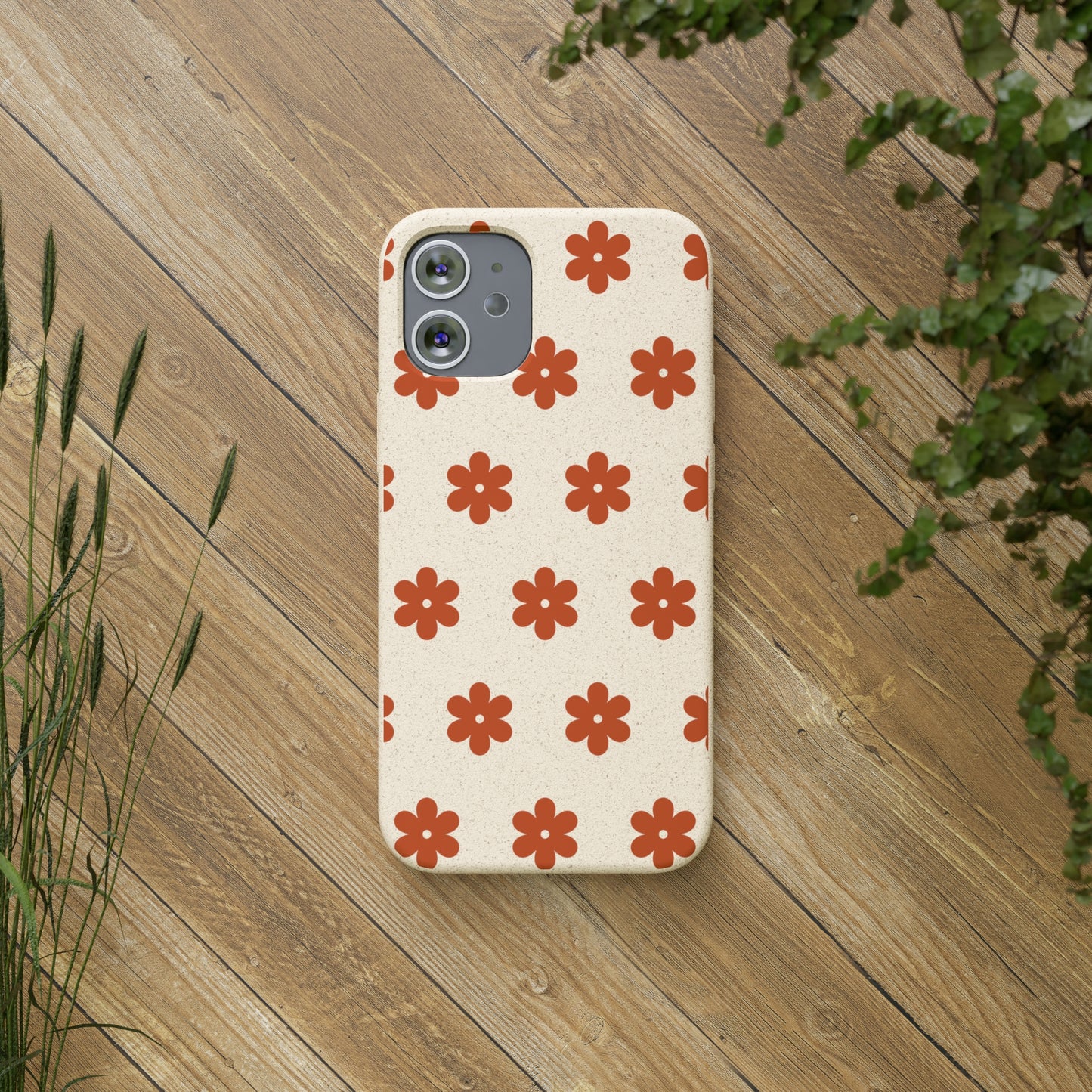 Étuis Bio à motifs floraux orange