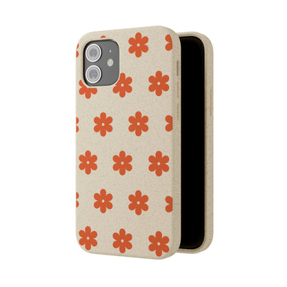 Étuis Bio à motifs floraux orange
