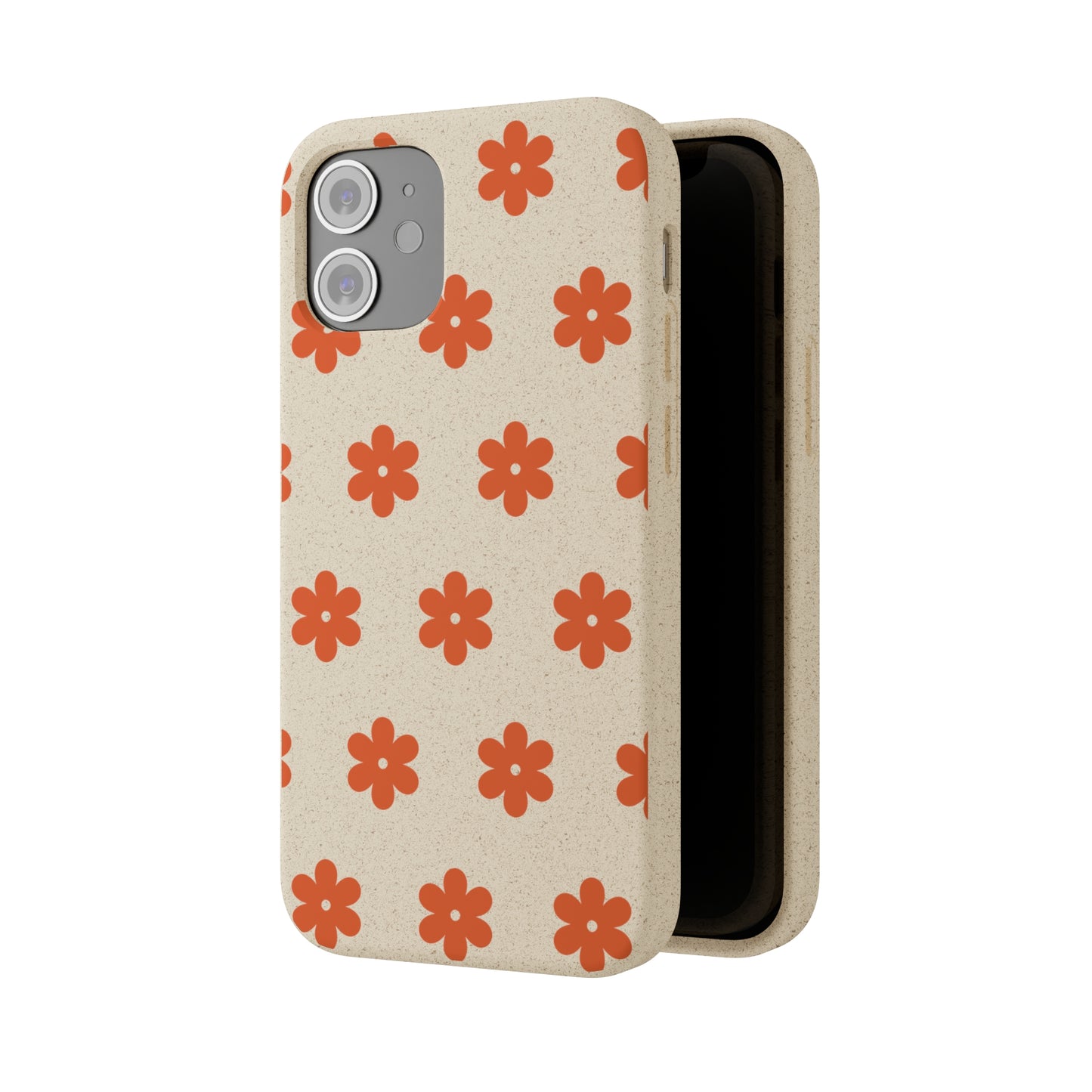 Étuis Bio à motifs floraux orange