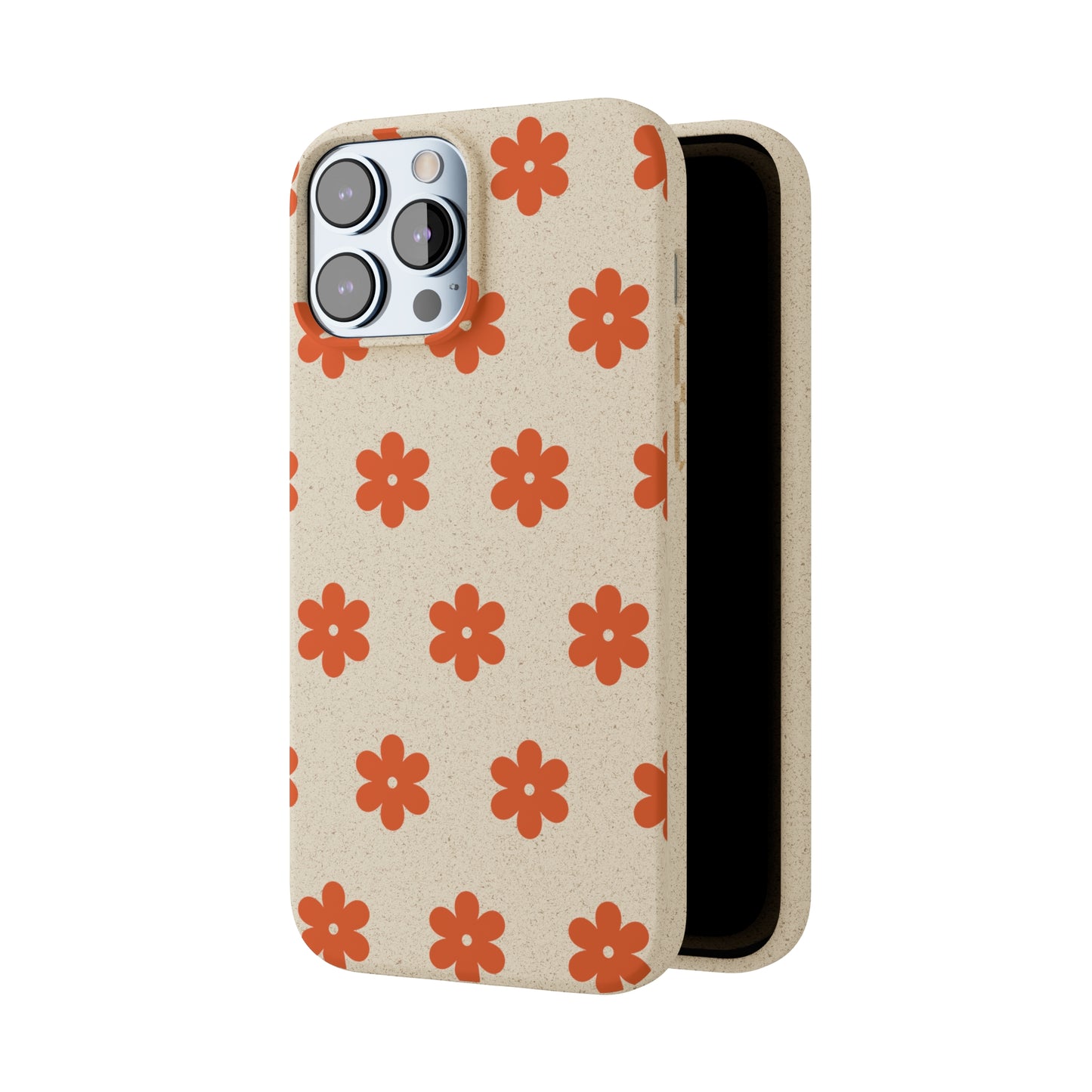 Étuis Bio à motifs floraux orange