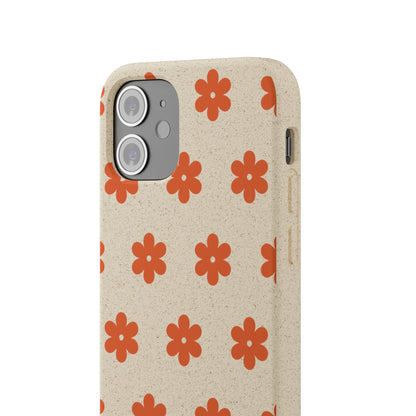 Étuis Bio à motifs floraux orange