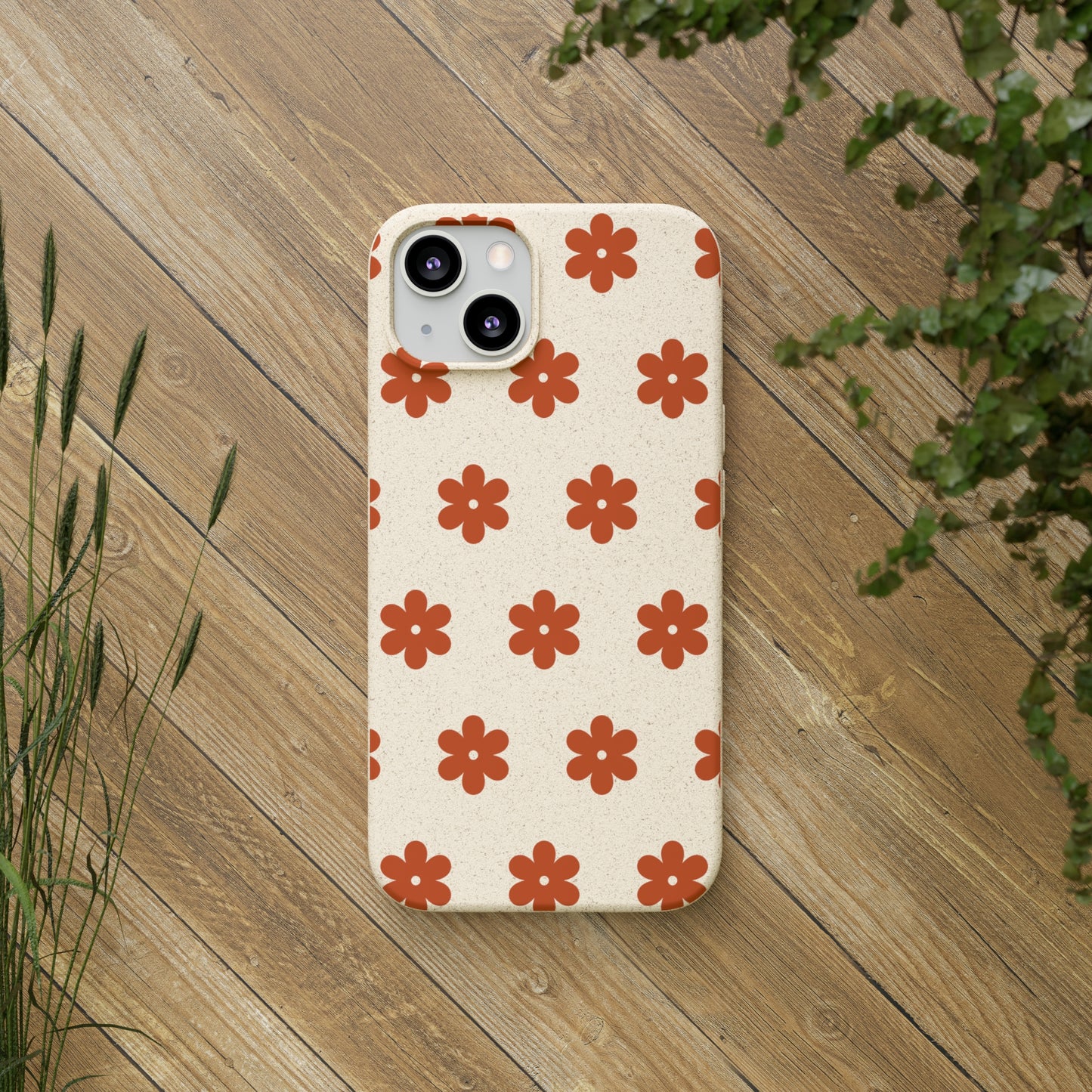 Étuis Bio à motifs floraux orange
