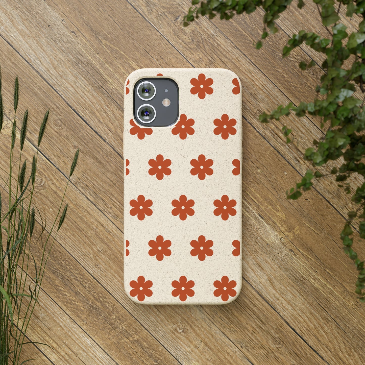 Étuis Bio à motifs floraux orange