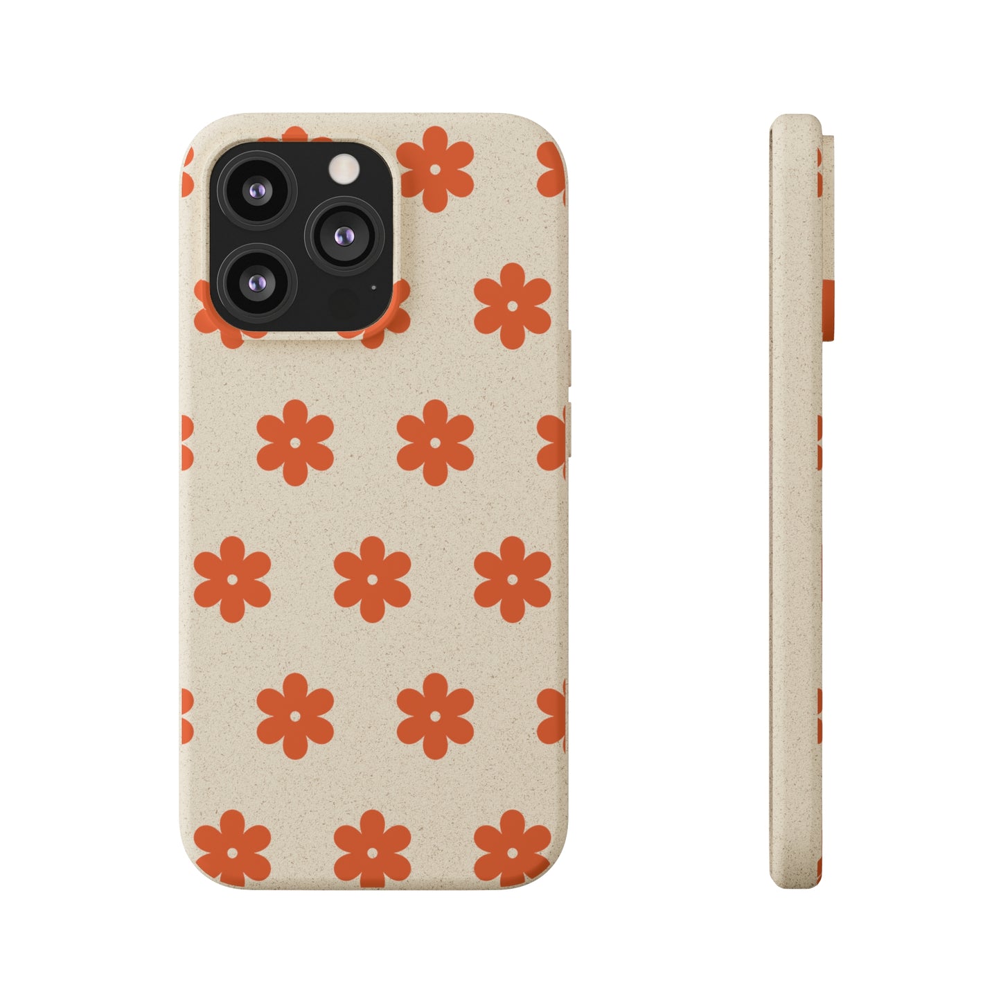 Étuis Bio à motifs floraux orange
