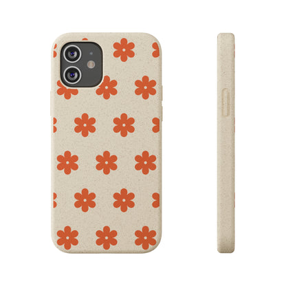 Étuis Bio à motifs floraux orange