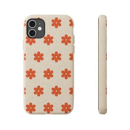 Étuis Bio à motifs floraux orange