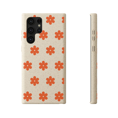 Étuis Bio à motifs floraux orange