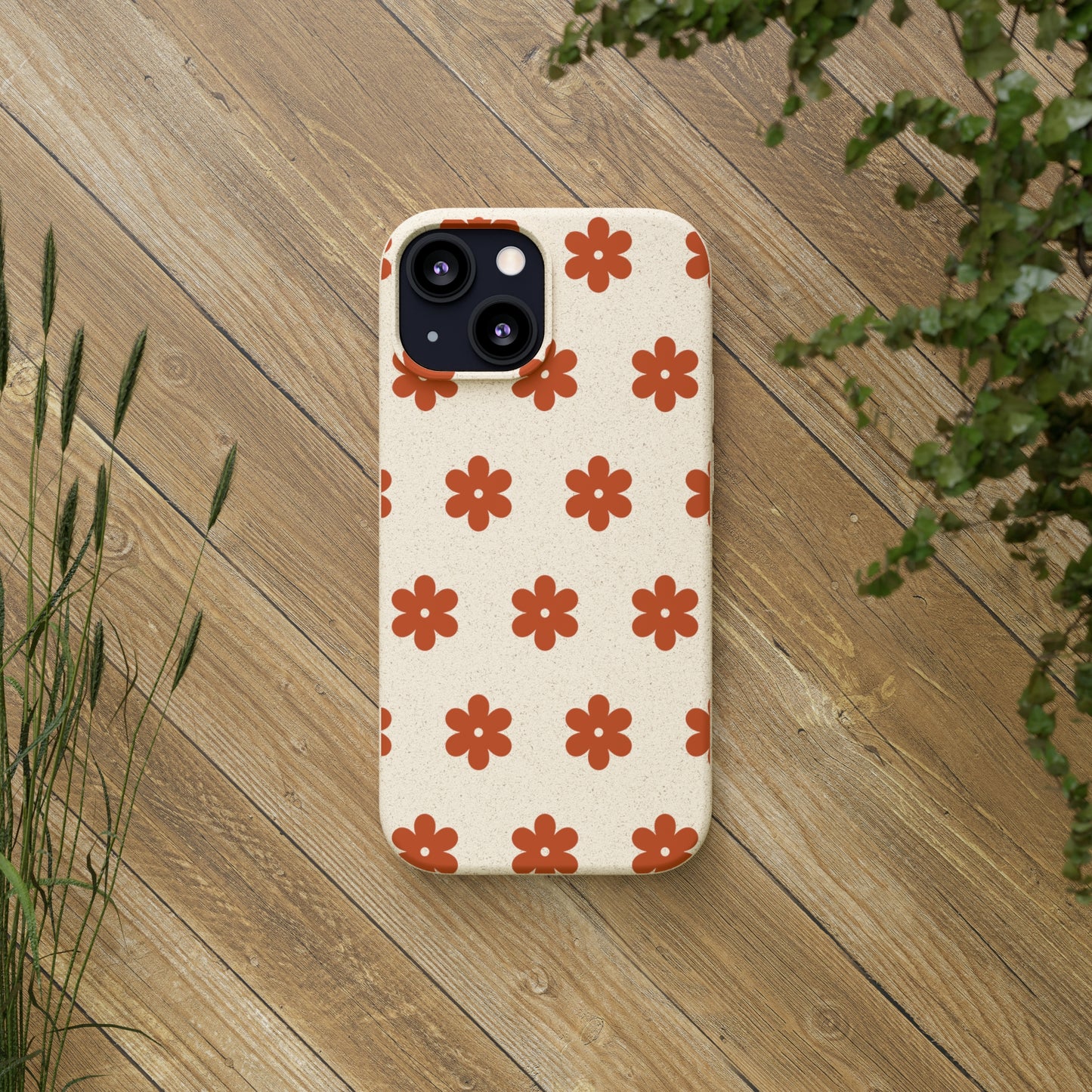 Étuis Bio à motifs floraux orange