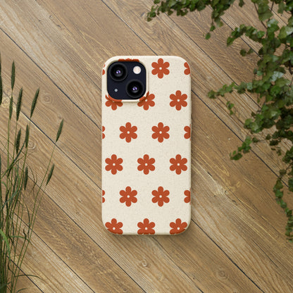 Étuis Bio à motifs floraux orange